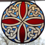 Celtic cross in blue and red